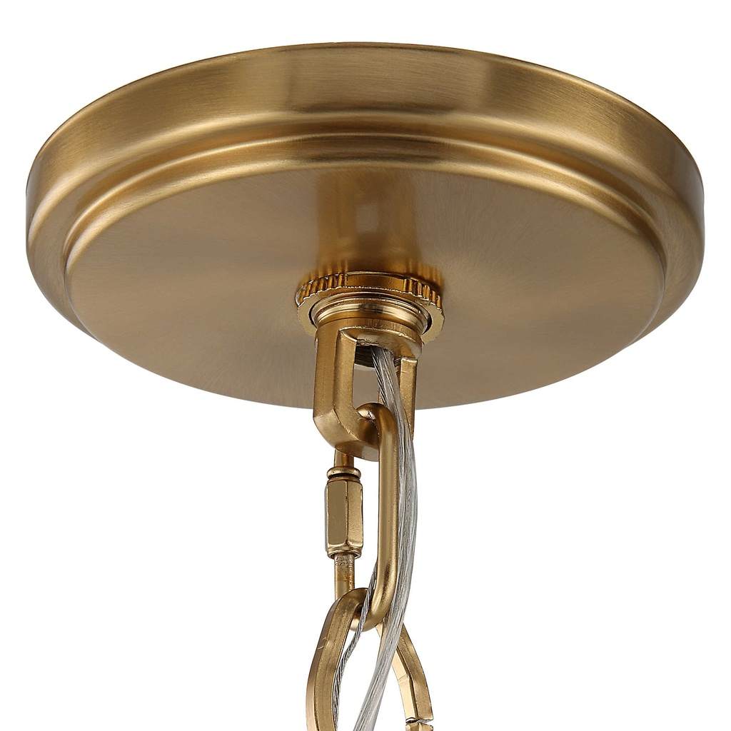 Close-Up View. The Lautoka is a sophisticated casual 8 light chandelier featuring rattan wrapped arm