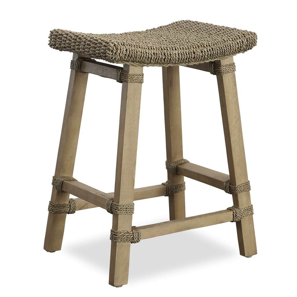 Angle View. The Everglade Counter Stool offers a touch of casual coastal styling. The sturdy mango w