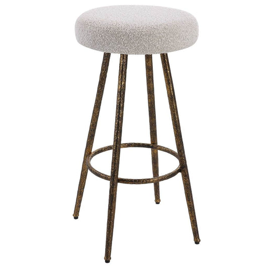 Front View. Sturdy and stylish, the Braven Counter Stool features tapered legs with a hammered textu
