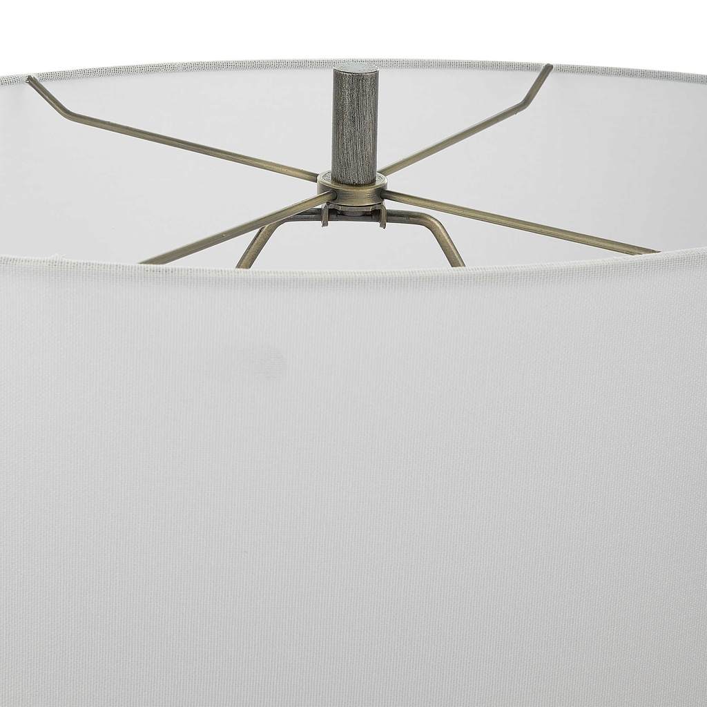 Close-Up View. The V-Grove Modern Table Lamp is features a contemporary sculptural design that showc