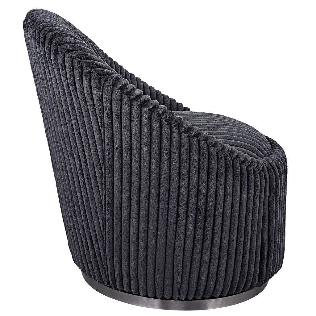 Crue Gray Fabric Swivel Chair Uttermost