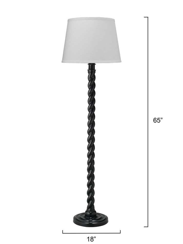 Barley Twist Floor Lamp, Black Metal Jamie Young Aura of Distinction