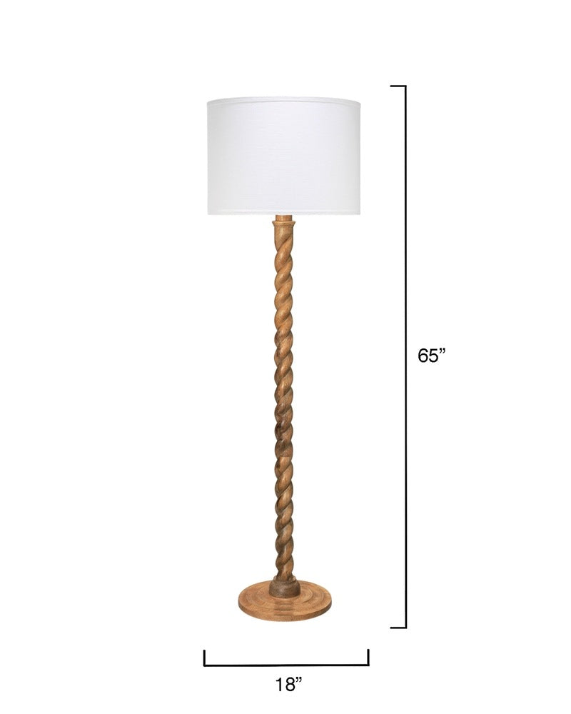 Barley Twist Floor Lamp, Natural Mango Wood Jamie Young Aura of Distinction