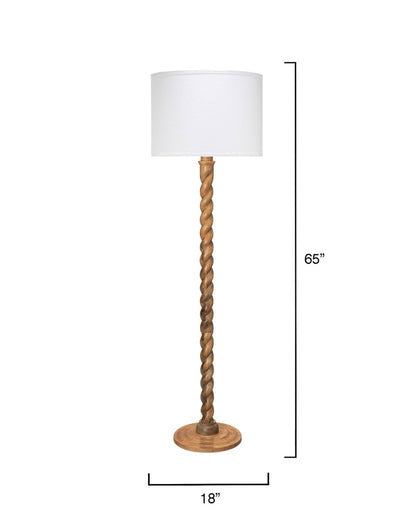 Barley Twist Floor Lamp, Natural Mango Wood Jamie Young Aura of Distinction