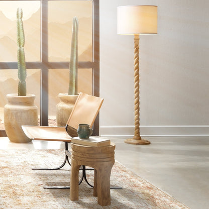 Barley Twist Floor Lamp, Natural Mango Wood Jamie Young Aura of Distinction