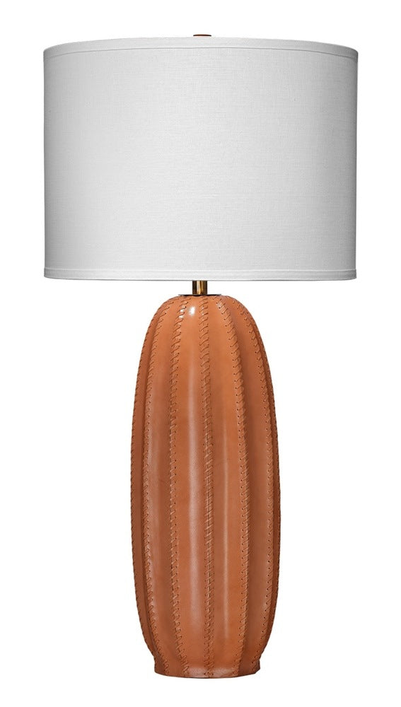 Beckham Leather Table Lamp, Tan Jamie Young Aura of Distinction