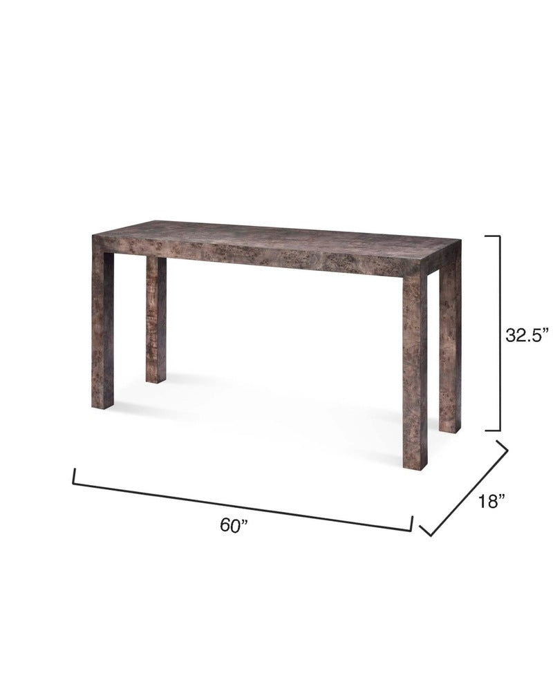 Archer Burl Wood Console, Grey Jamie Young Aura of Distinction