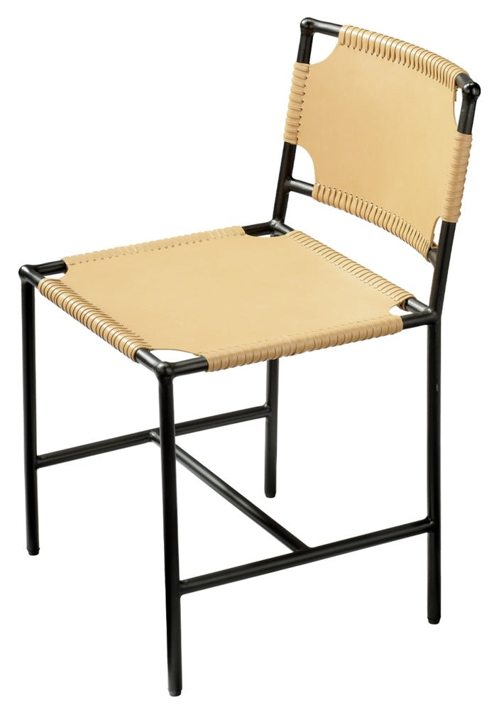 Asher Leather Dining Chair, Cashew Jamie Young Aura of Distinction