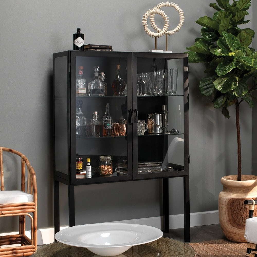 Chauncey Wide Curio Bar Cabinet Jamie Young Aura of Distinction