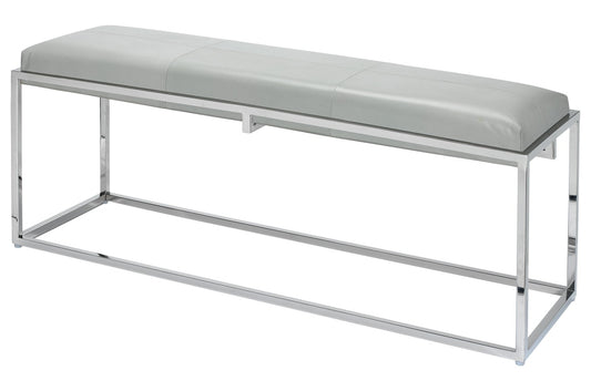 Shelby Leather Bench, Grey Jamie Young Aura of Distinction