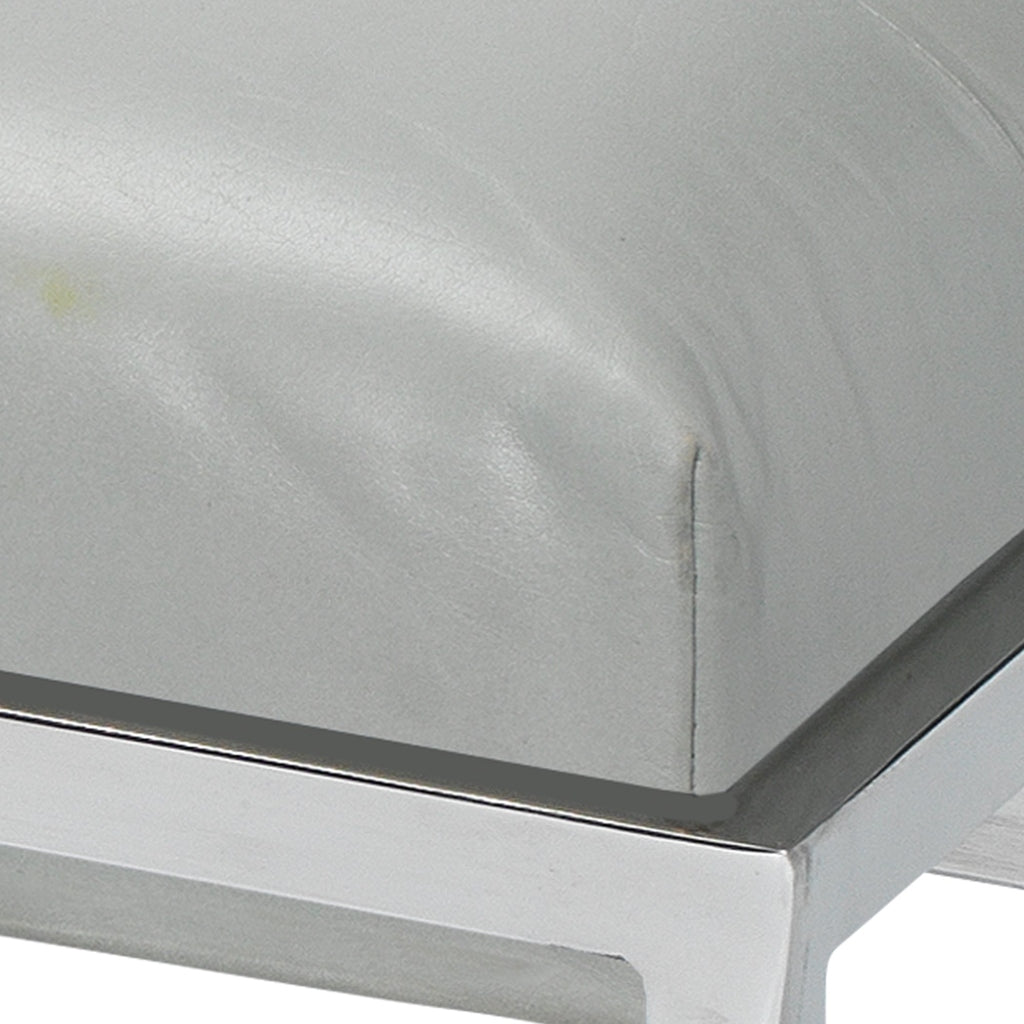 Shelby Leather Bench, Grey Jamie Young Aura of Distinction