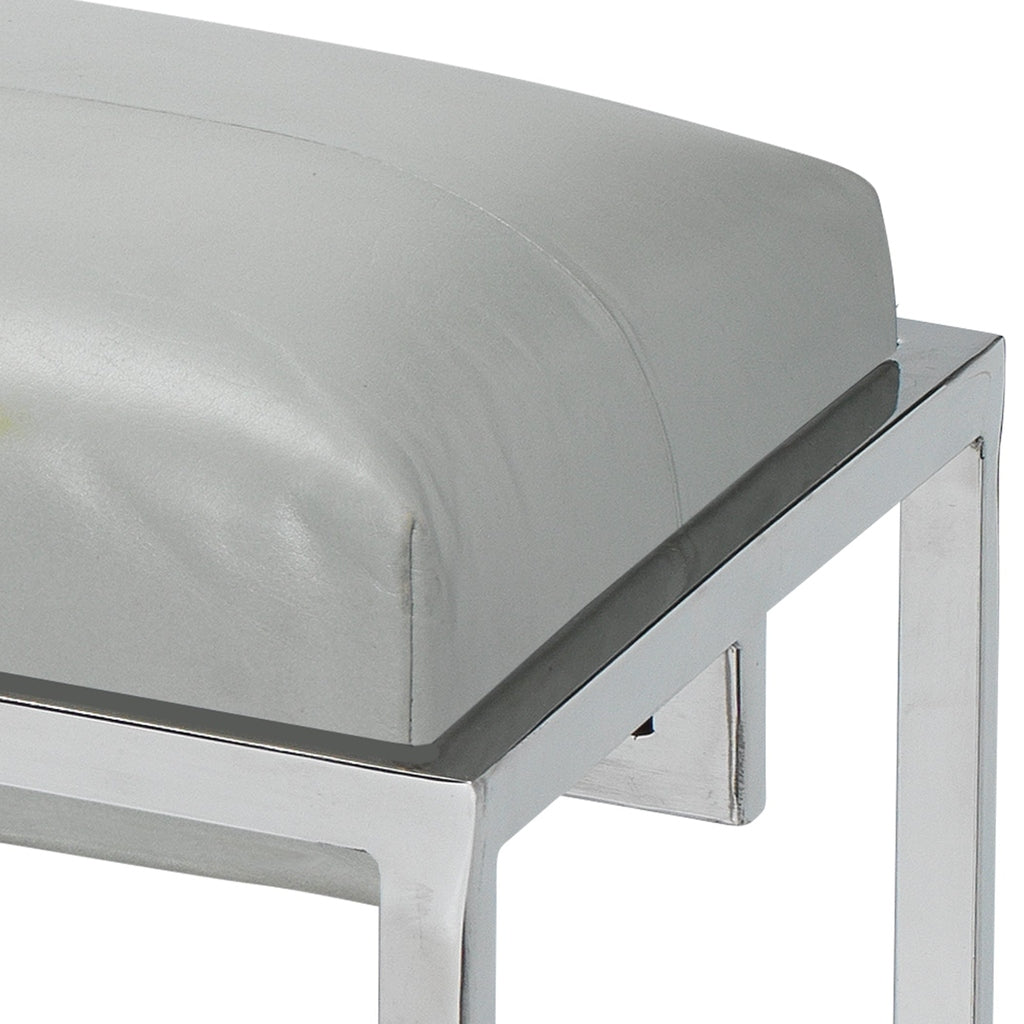 Shelby Leather Bench, Grey Jamie Young Aura of Distinction