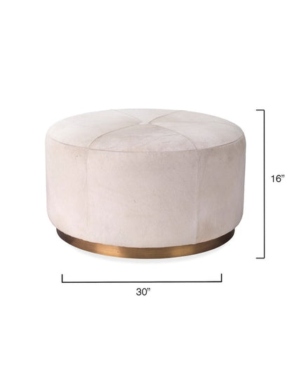 Thackeray Round White Pouf Large Jamie Young Aura of Distinction