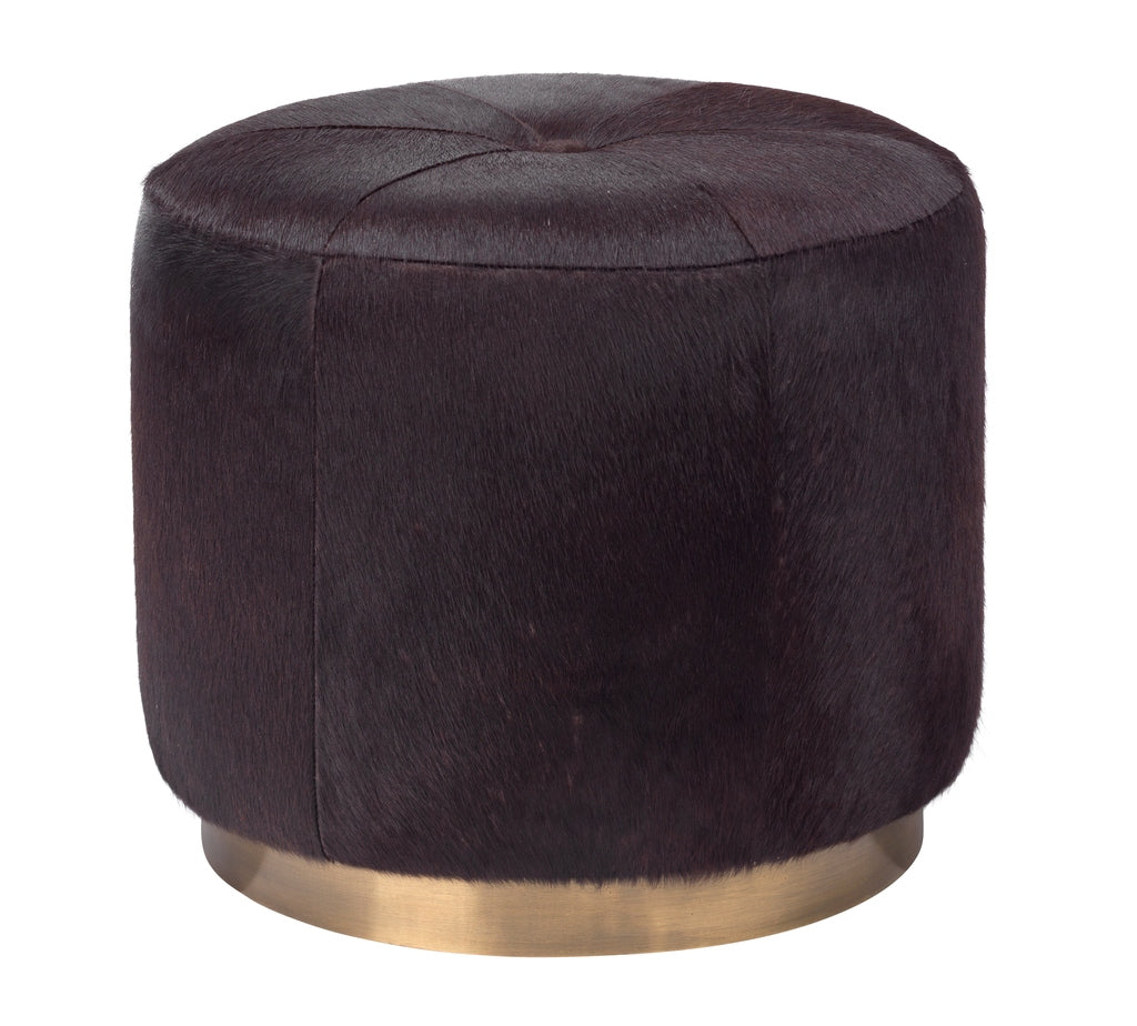 Thackeray Round Espresso Pouf Small Jamie Young Aura of Distinction