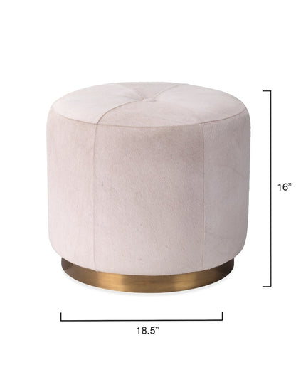 Thackeray Round White Pouf Small Jamie Young Aura of Distinction