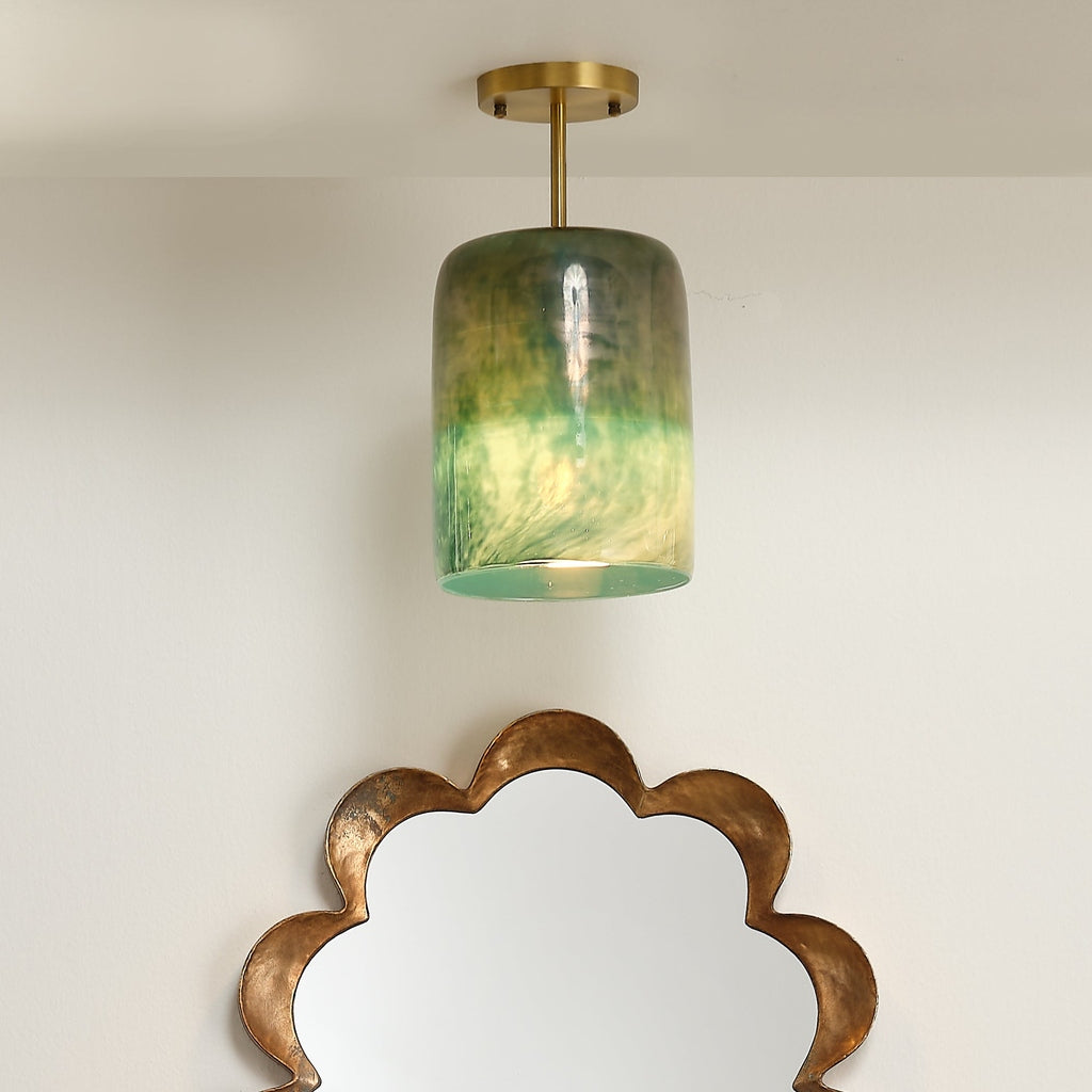 Vapor Glass Semi-Flush Mount, Aqua Jamie Young Aura of Distinction