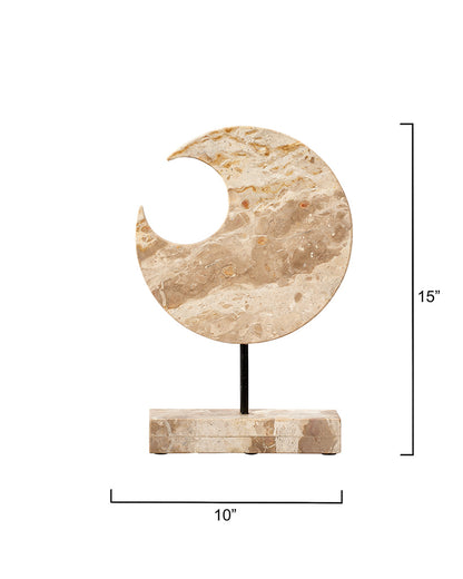 Measurement View. This dramatic sculpture uses cream colored marble to reflect and respect the beaut