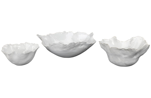 Front View. These delicate catchall bowls have graceful organic edges that are perfectly imperfect,