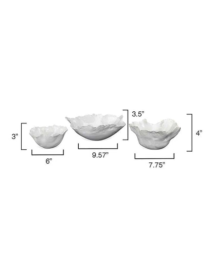 Measurement View. These delicate catchall bowls have graceful organic edges that are perfectly imper