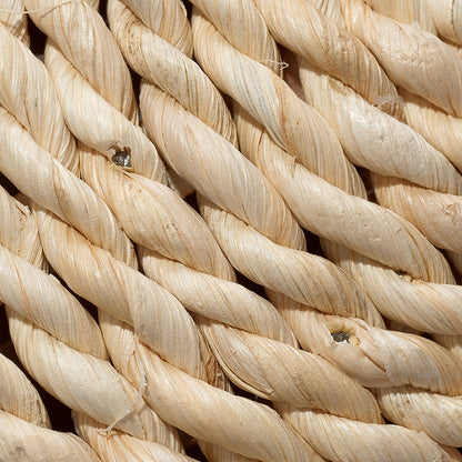 Close-Up View. Hand-made out of natural wood and wrapped in rattan, this set of decorative balls are