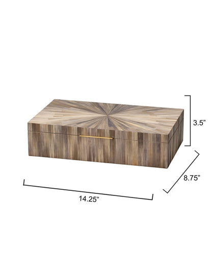 Measurement View. Artisans create the exuberant starbursts on these boxes from thin strips of straw 