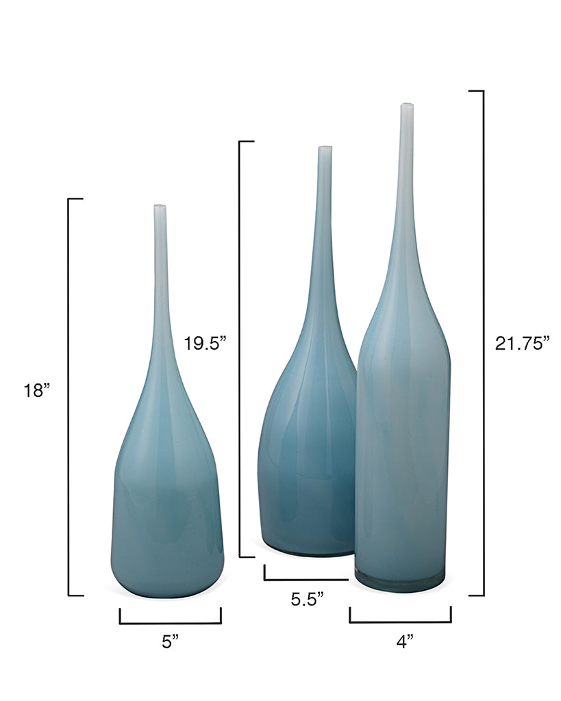 Measurement View. Add a sense of drama to your home with this trio of decorative vases. Made of blow