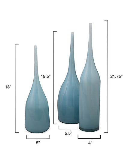 Measurement View. Add a sense of drama to your home with this trio of decorative vases. Made of blow