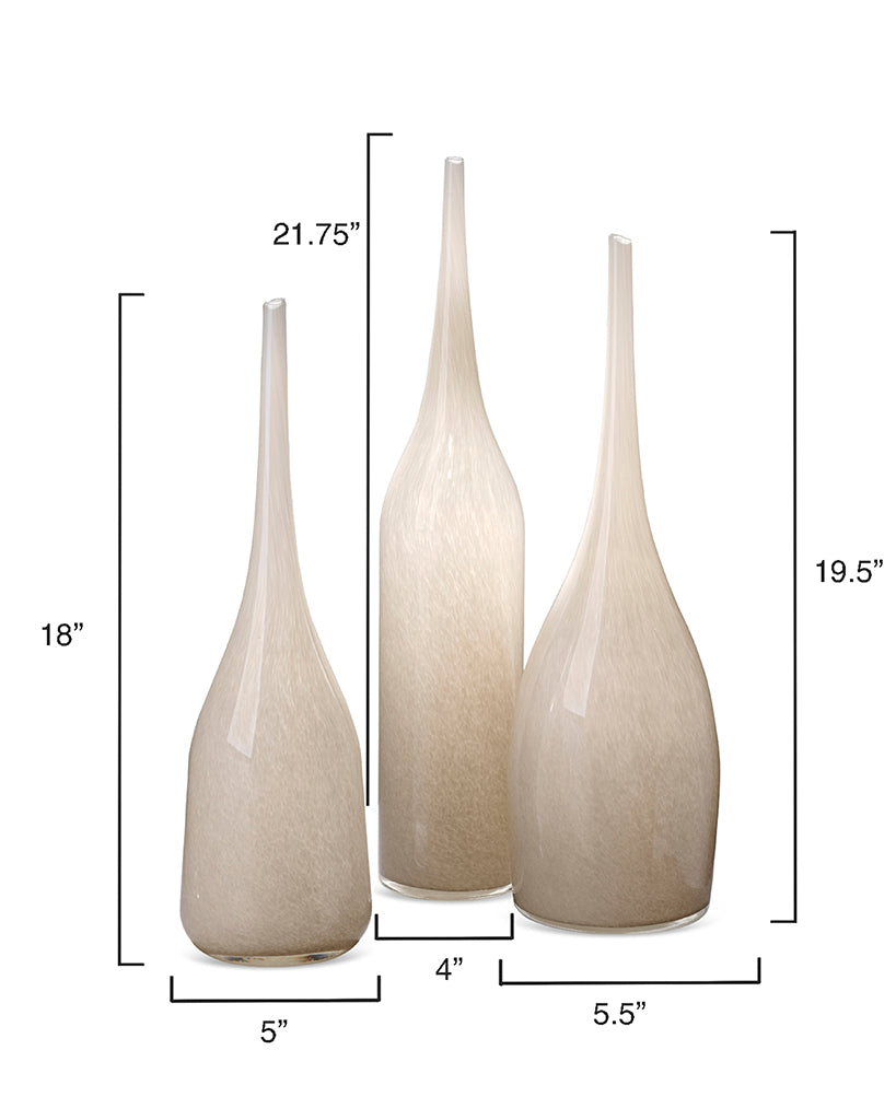 Measurement View. Add a sense of drama to your home with this trio of decorative vases. Made of blow