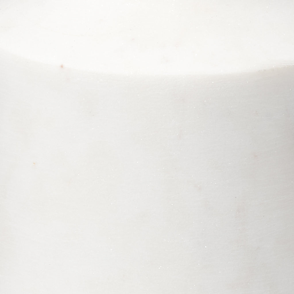 Close-Up View. Beautifully artisan-carved of clean, crisp white marble, this set of two candlesticks