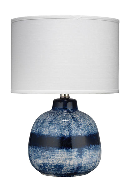 Front View. Inspired by Japanese ceramics, this lamp is a stunning ceramic accent that features a de