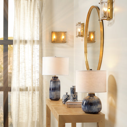 Decorative View. Inspired by Japanese ceramics, this lamp is a stunning ceramic accent that features