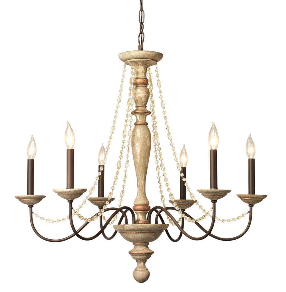 Front View. Inspired by vintage chandeliers, this fixture is given a new-traditional aesthetic with 