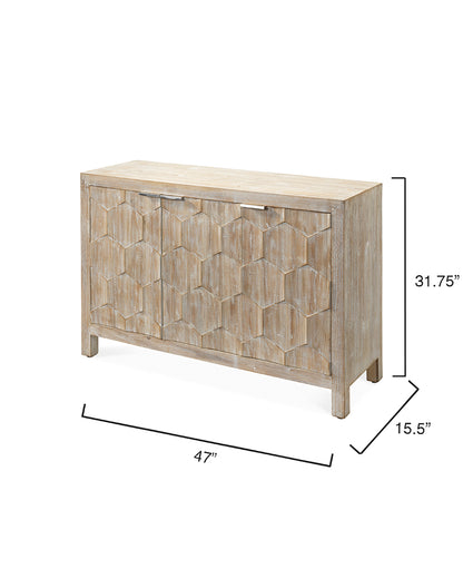 Measurement View. Add a touch of modern elegance to your home with this 3-door storage cabinet. Feat