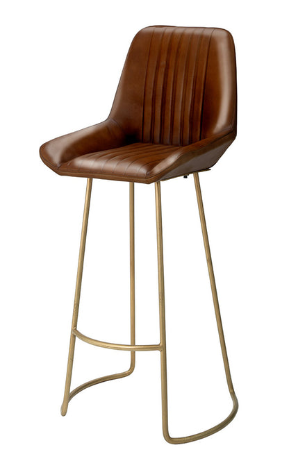 Front View. Inspired by the racing seats found in vintage American cars, this stool features generou