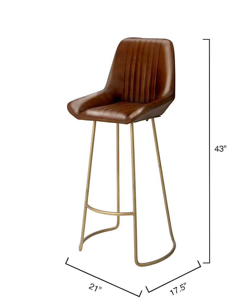 Measurement View. Inspired by the racing seats found in vintage American cars, this stool features g