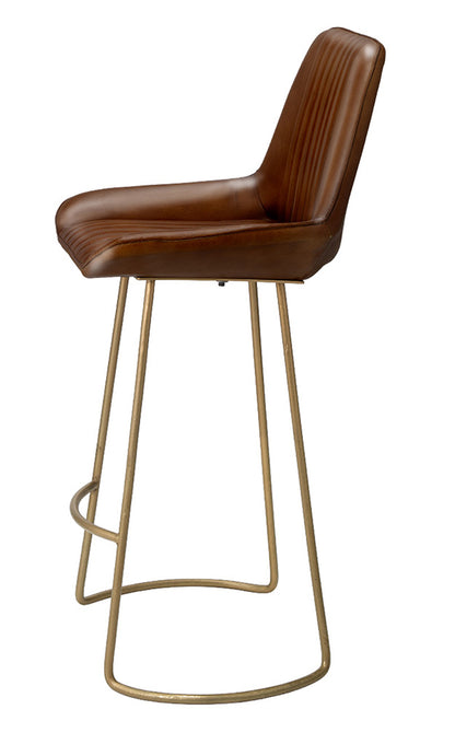 Angle View. Inspired by the racing seats found in vintage American cars, this stool features generou