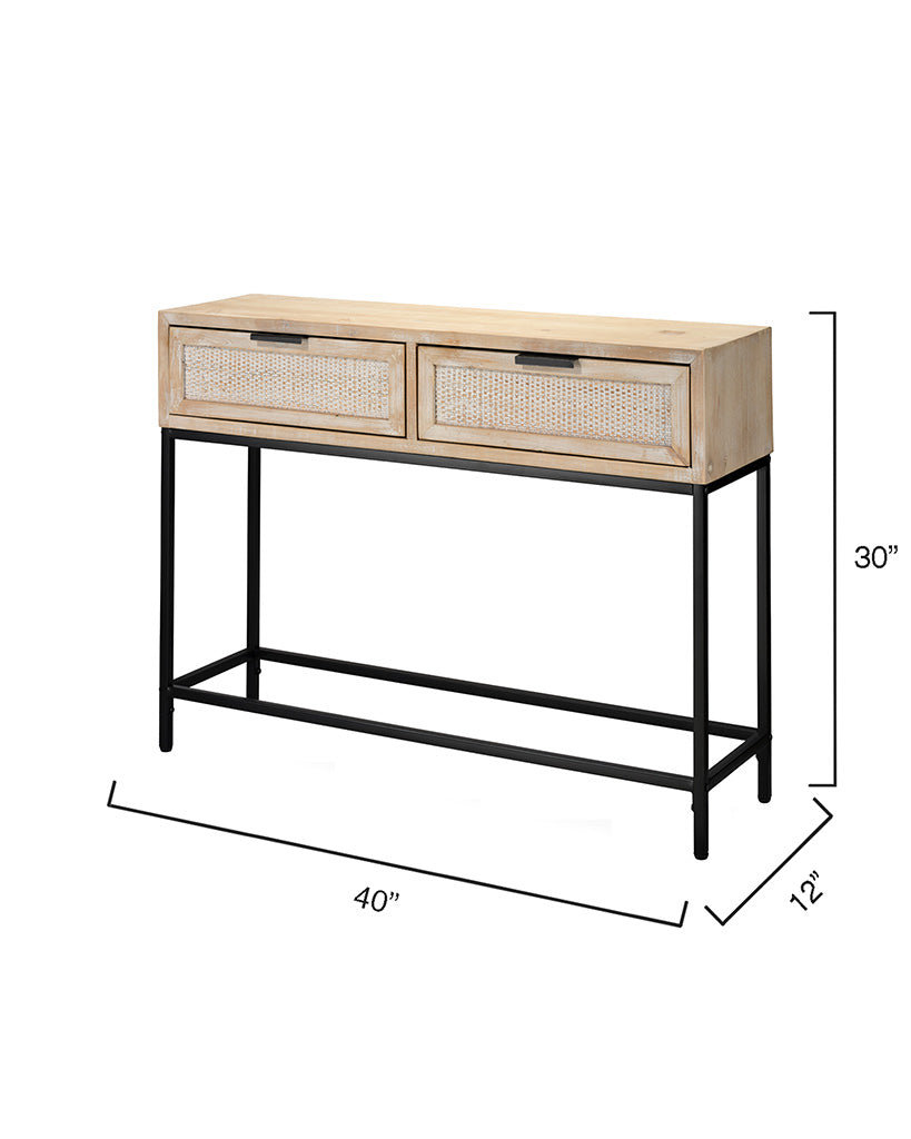 Measurement View. Natural materials meet modern functionality in our clean-lined console table. Craf