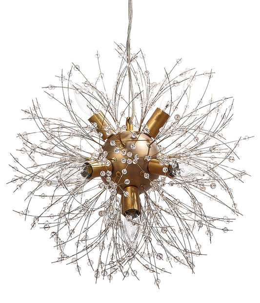 Front View. An explosion of light and style, each of the small crystals in this pendant reflect the