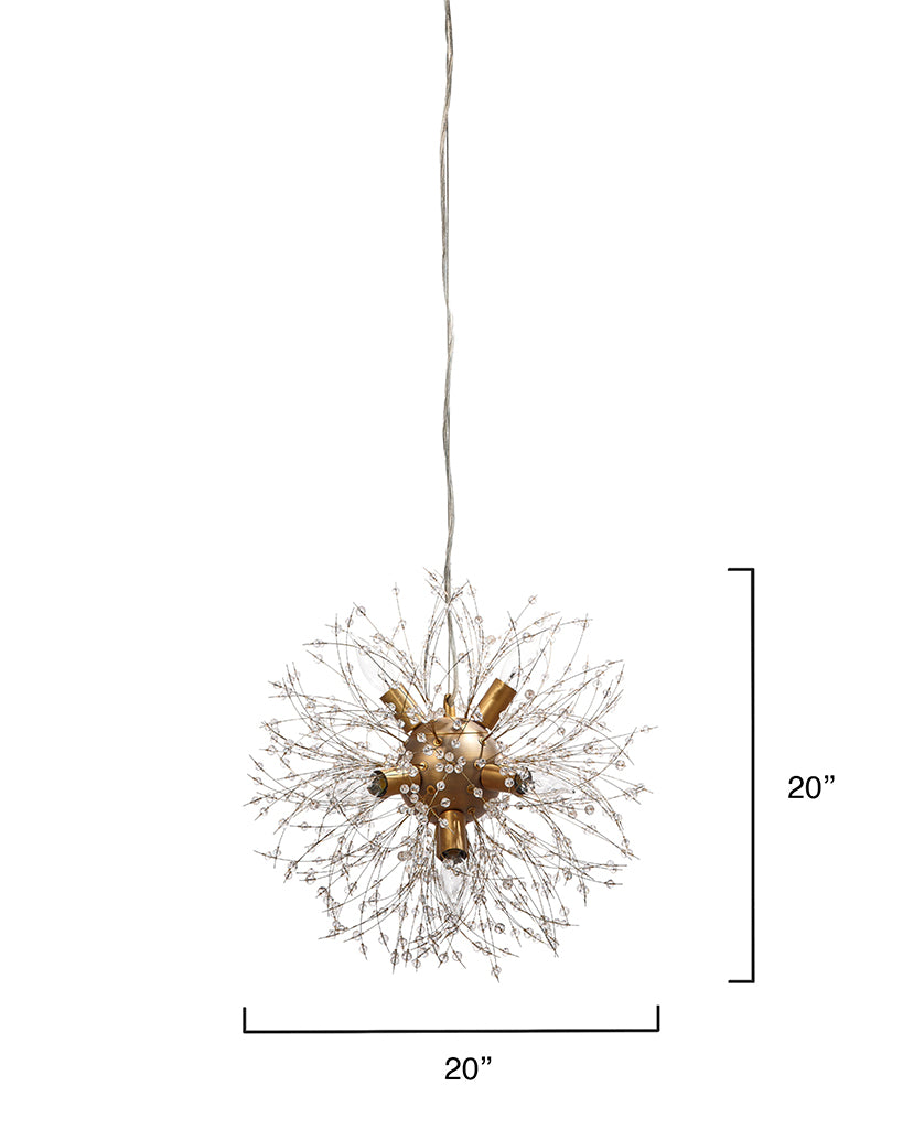 Measurement View. An explosion of light and style, each of the small crystals in this pendant reflec