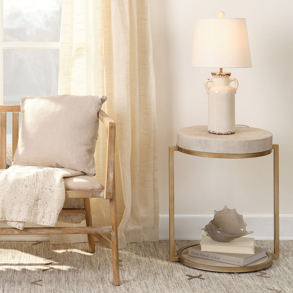 Decorative View. Add a designer-worthy touch to your space with this accent table. The airy metal ba