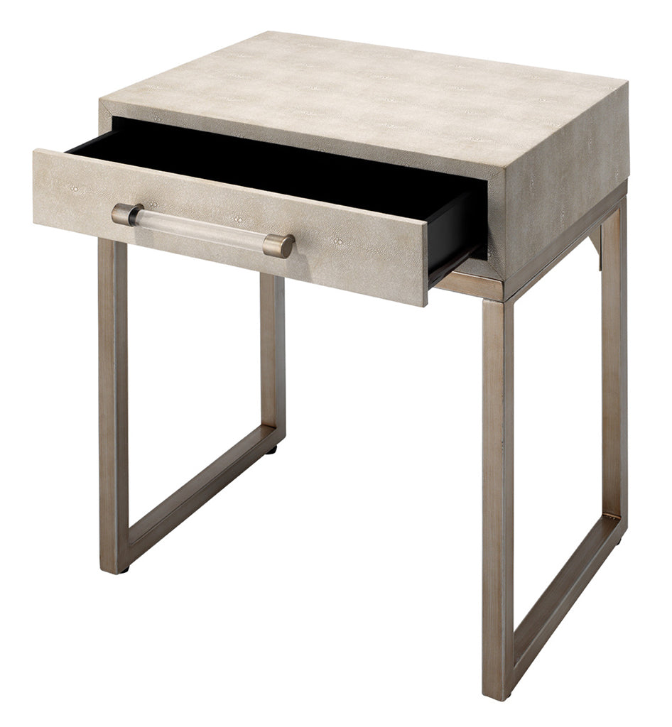 Front View. Add a designer-worthy touch to your space with this side table. Resting on an airy champ