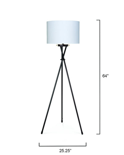 Measurement View. A contemporary take on the mid-century tripod, this floor lamp features three meta