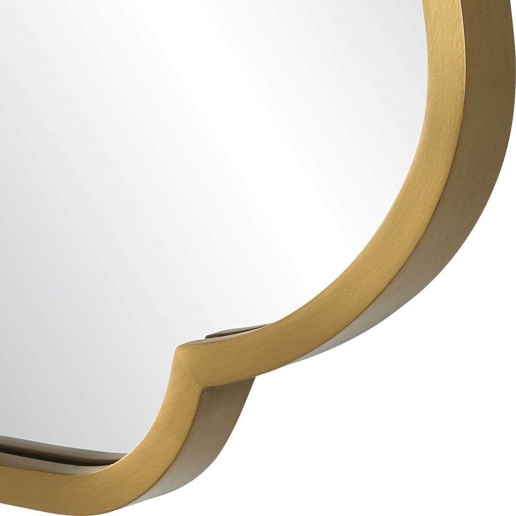 Close-Up View. The athena mirror offers an update to a traditional look featuring a petite stainless