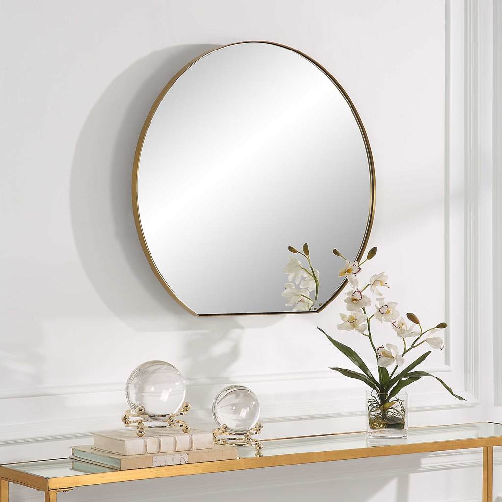 Decorative View. The Cabell Small Mirror is sleek and contemporary,  with a flattened bottom. It fea