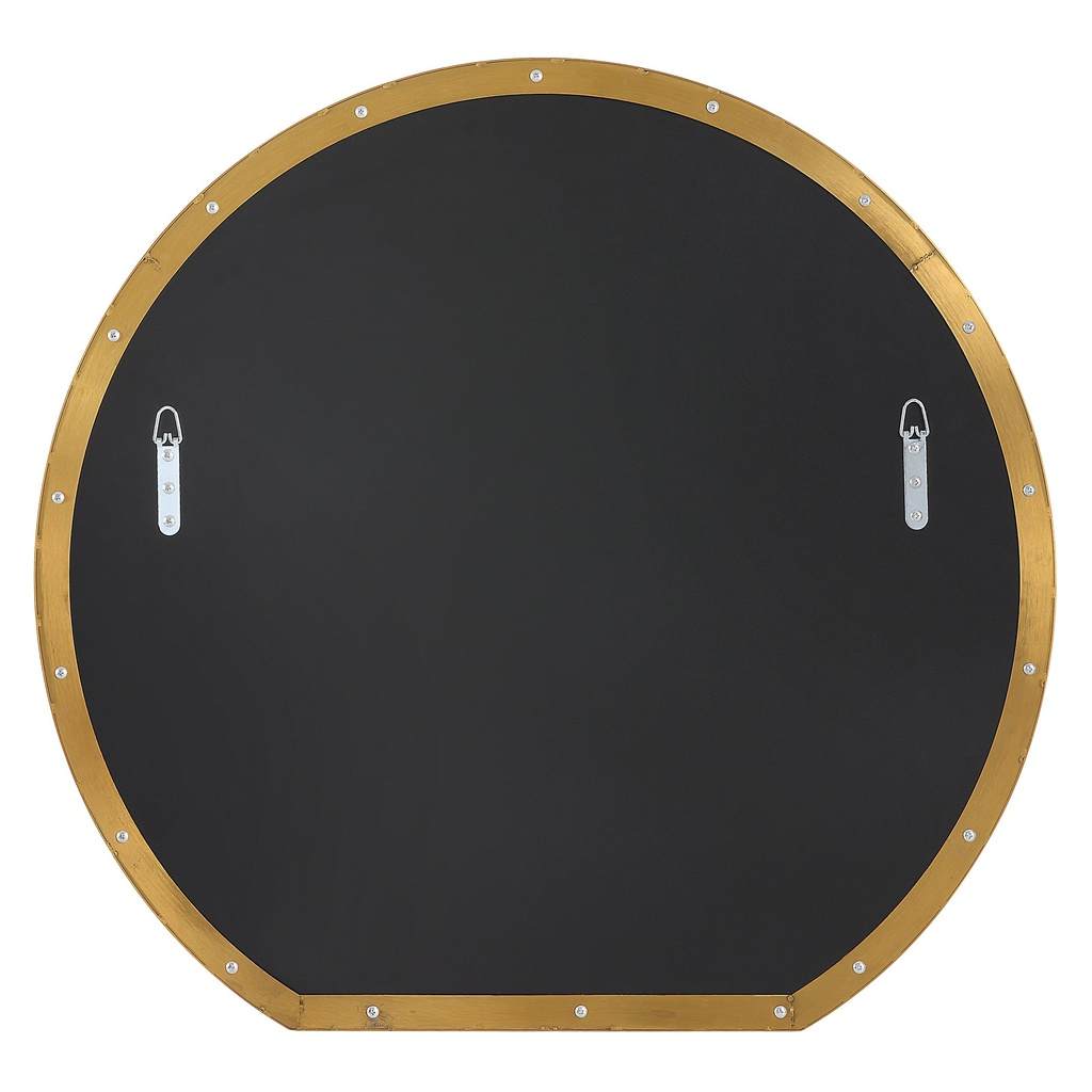 Back View. The Cabell Small Mirror is sleek and contemporary,  with a flattened bottom. It features 