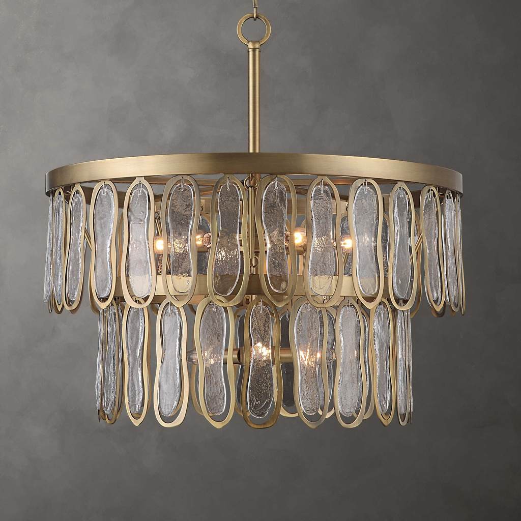 Decorative View. The Aurelie is a two tier stacked 9 light pendant that is both artistic and stylish