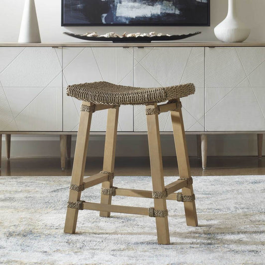 Decorative View. The Everglade Counter Stool offers a touch of casual coastal styling. The sturdy ma