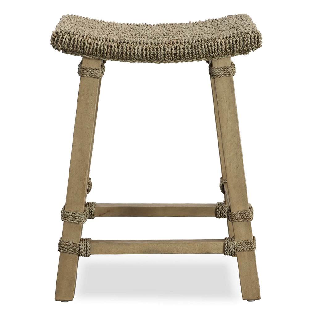 Front View. The Everglade Counter Stool offers a touch of casual coastal styling. The sturdy mango w