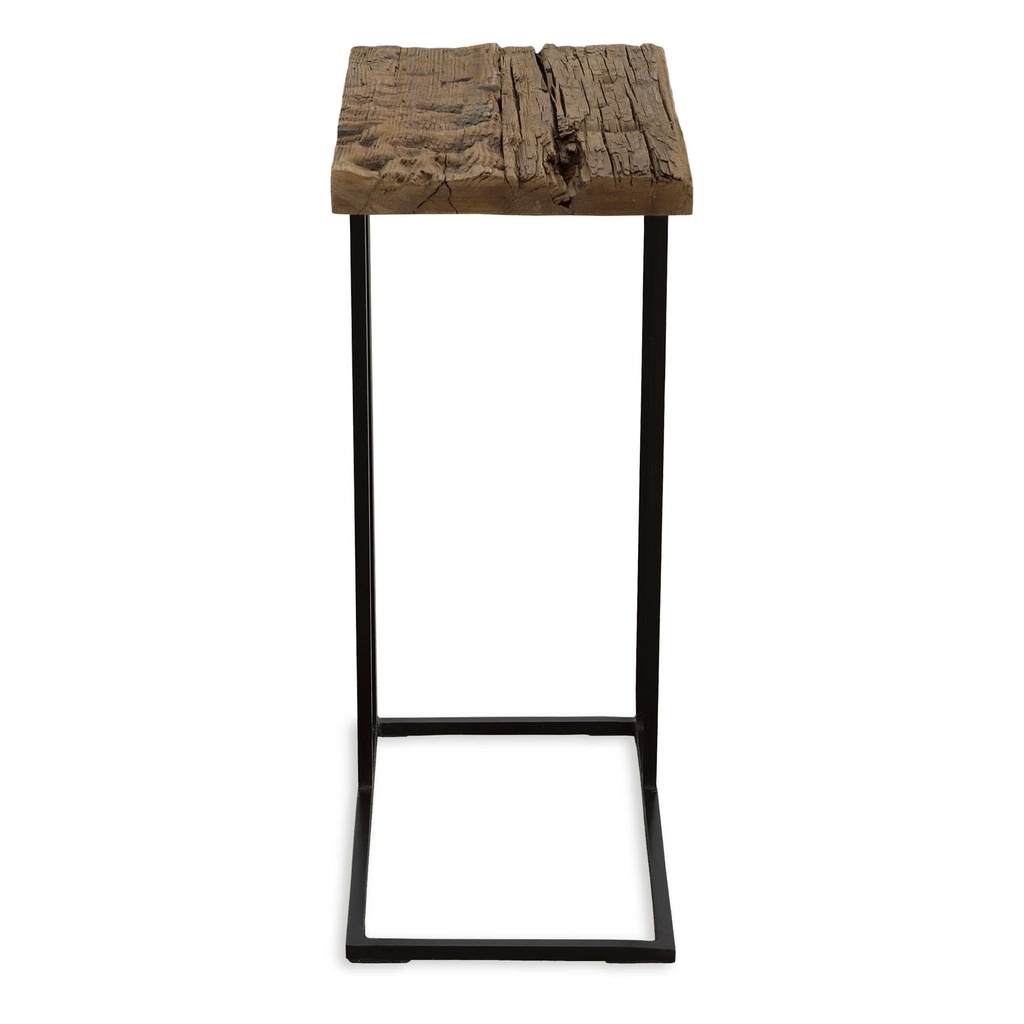 Angle View. A balance between rustic and modern, then union accent table features a natural reclaime