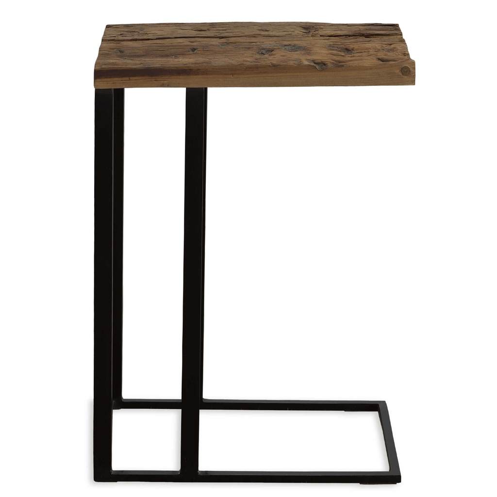 Angle View. A balance between rustic and modern, then union accent table features a natural reclaime
